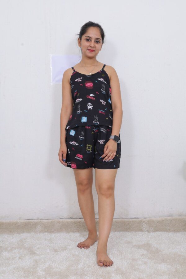 WHOOP PRINT 3 PCS NIGHT SUIT SET - Image 2