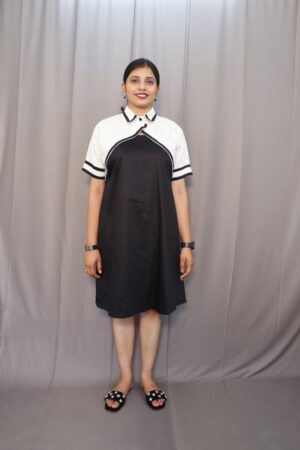 Eden Dress black & white short dress for women - Kiba Fashion