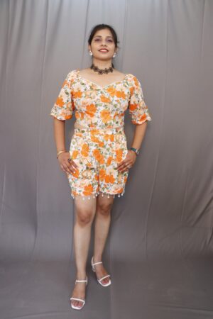 Jade Co-Ord Set Floral Crop Top and Shorts-Kipa Fashion