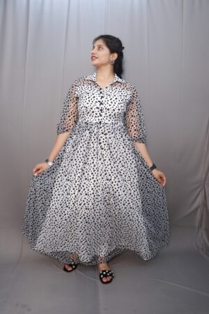 Moon Dress White and Black Long Dress for Women - Kiba Fashion