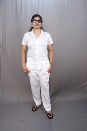 Kylie Co-ord Set White Co-ord Outfit for Women- Kiba Fashion