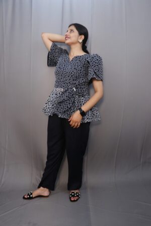 Quinn Top Black Net Peplum Top for Women – Kiba Fashion