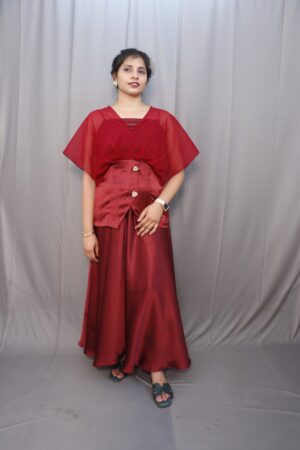 Lydia Skirt and Top Satin Georgette Co-ord Set for Women – Kiba Fashion